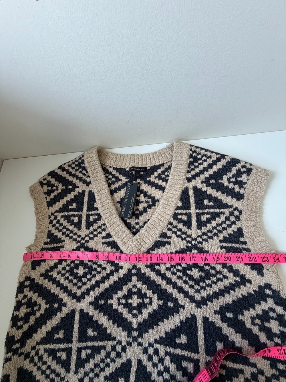 Banana republic Wool Blend HERITAGE OVERSIZED SWEATER VEST Size M/L - Picture 12 of 12